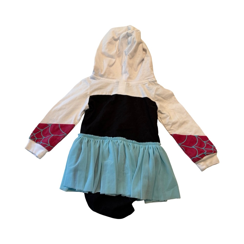 Marvel BoxLunch Spider-Gwen Ghost-Spider Hooded Tutu Bodysuit 12M Organic Cotton - Picture 5 of 5